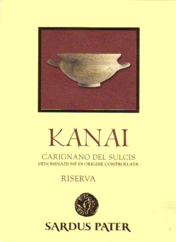 Cantine Sardus Pater Carignano del Sulcis Kanai Riserva 2008 Front Label