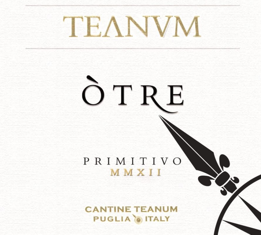 Cantine Teanum Otre Primitivo 2012 Front Label