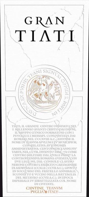Cantine Teanum Gran Tiati Rosso 2011 Front Label