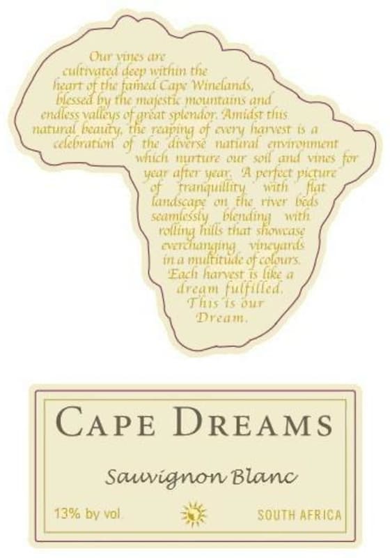 Cape Dreams Sauvignon Blanc 2015 Front Label