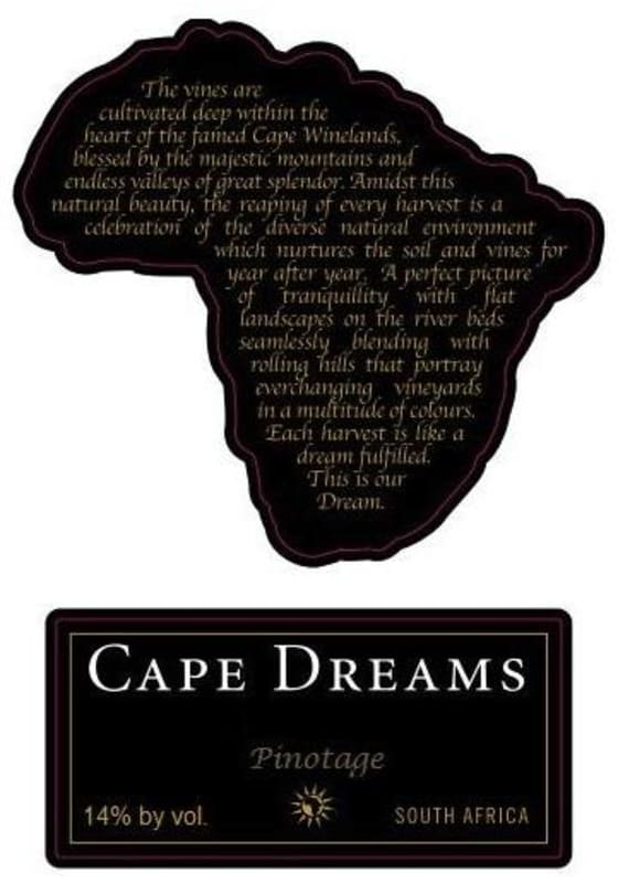 Cape Dreams Pinotage 2013 Front Label