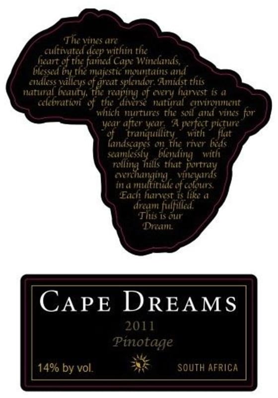 Cape Dreams Pinotage 2011 Front Label