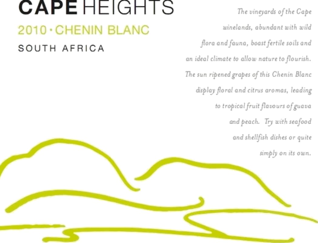 Cape Heights Chenin Blanc 2010 Front Label
