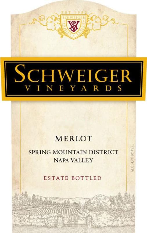 Schweiger Vineyards Merlot 2009 Front Label