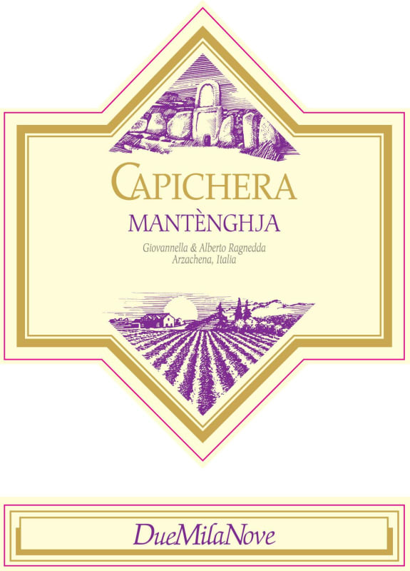 Capichera Isola dei Nuraghi Mantenghja 2009 Front Label