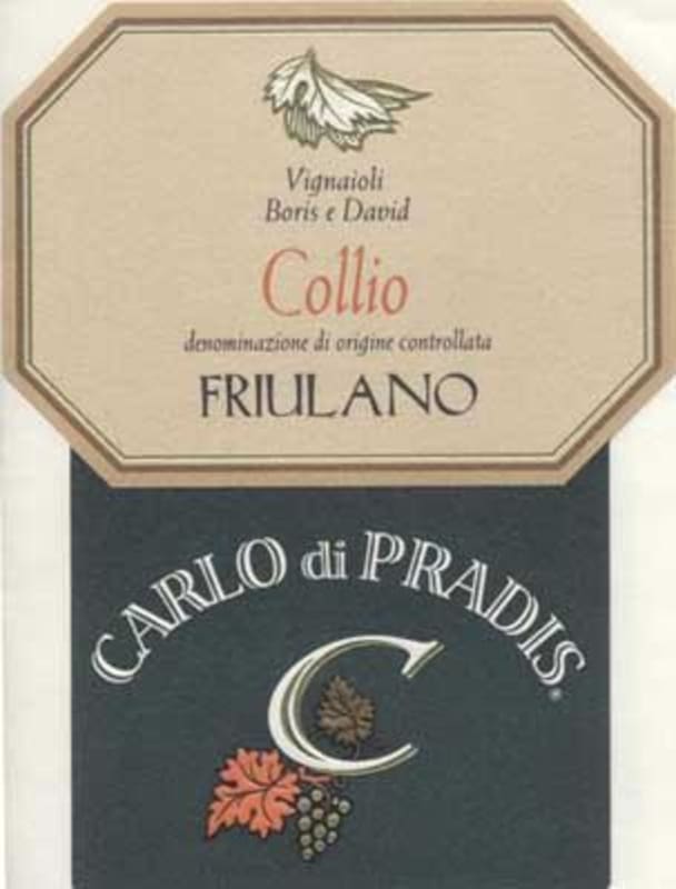 Carlo di Pradis Collio Friulano 2015 Front Label