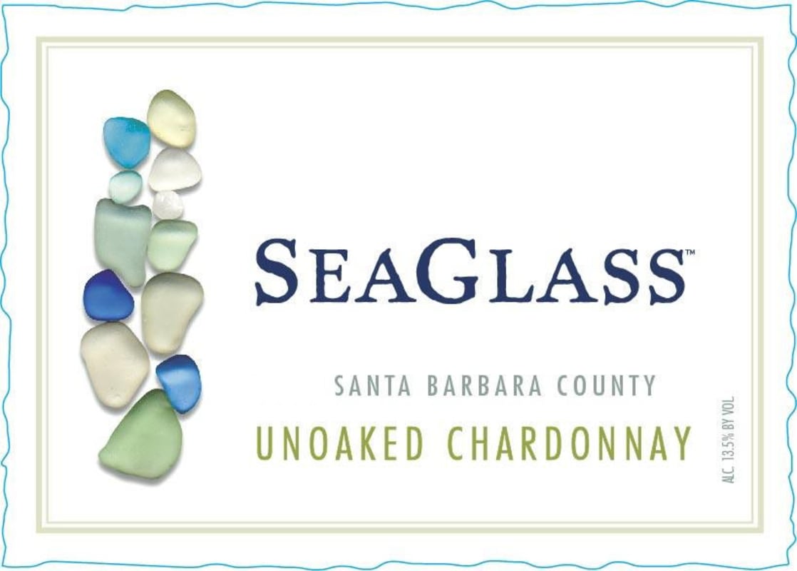 SeaGlass Unoaked Chardonnay 2014 Front Label
