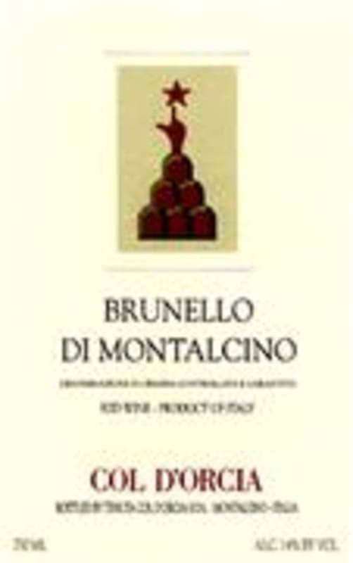 Col d'Orcia Brunello di Montalcino 1995 Front Label