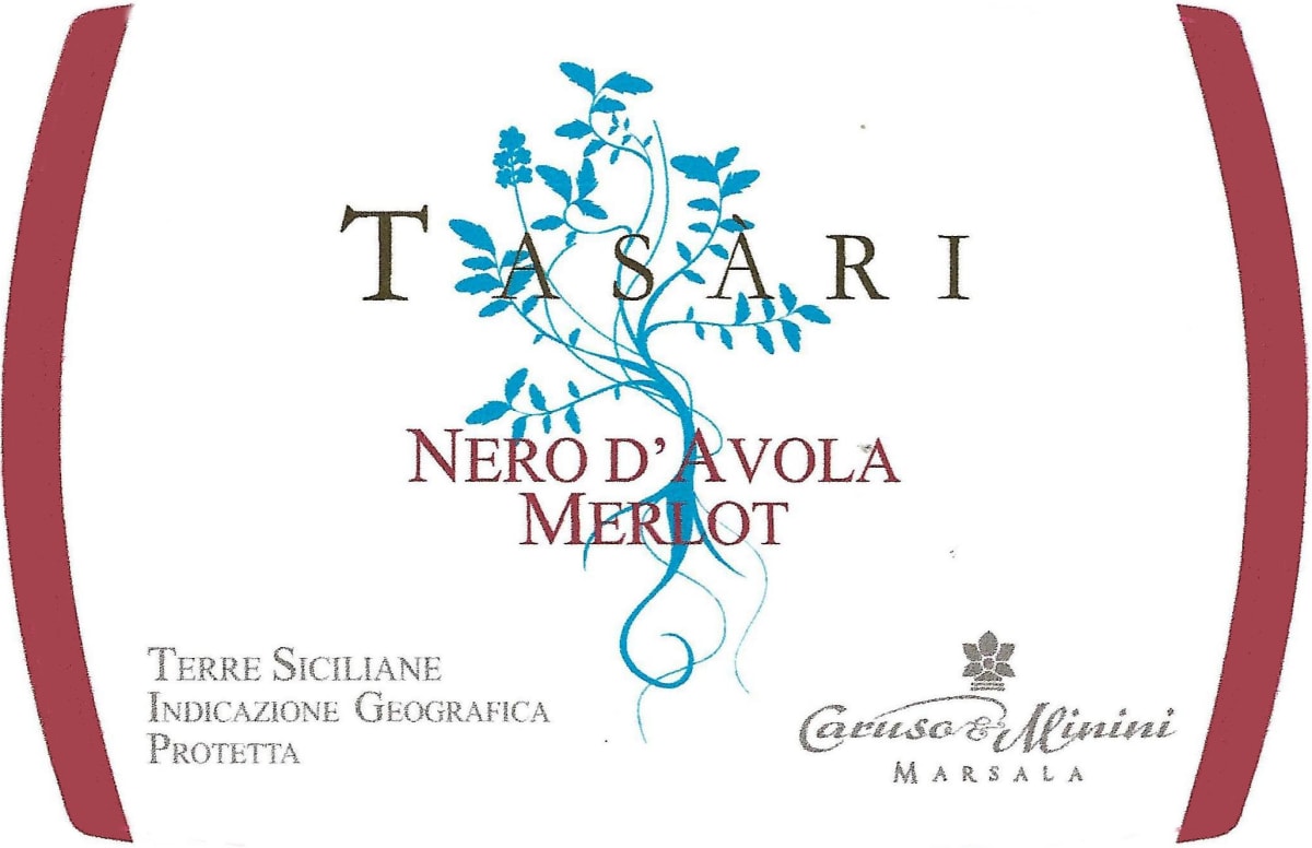Caruso & Minini Terre Siciliane Tasari Nero d'Avola Merlot 2014 Front Label