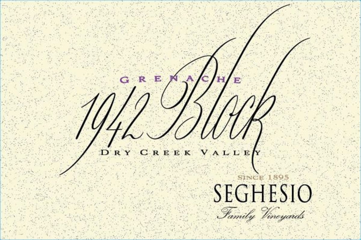 Seghesio 1942 Block Grenache 2012 Front Label