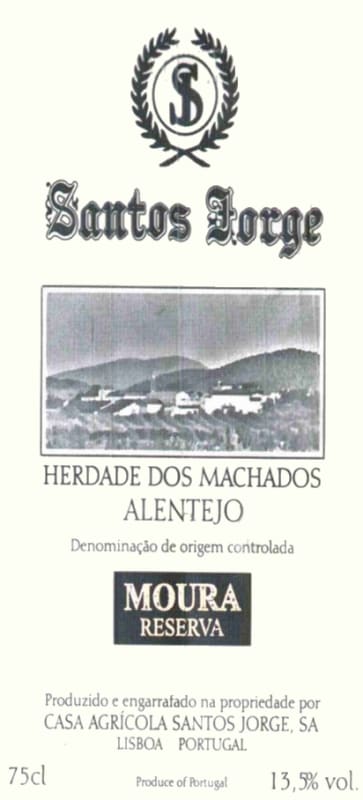 Casa Agricola Santos Jorge Herdade dos Machados Reserva 2011 Front Label