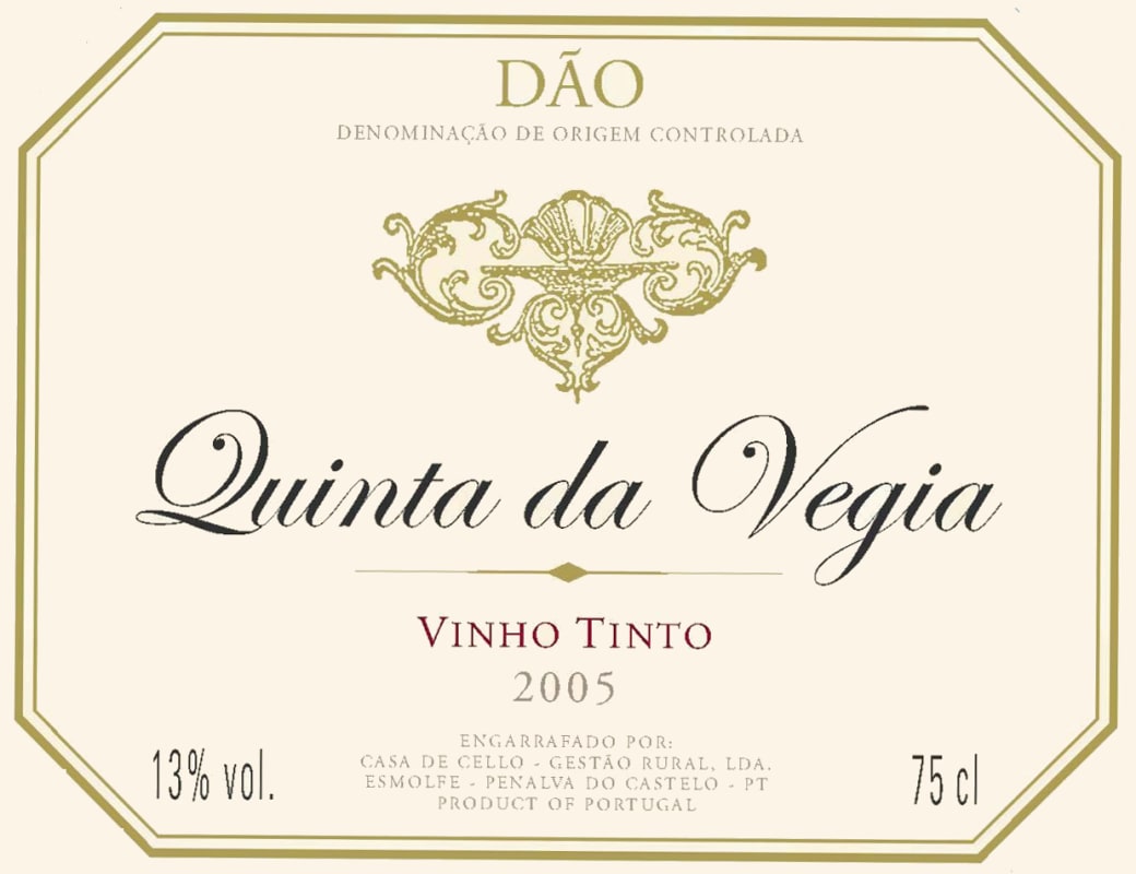 Casa de Cello Dao Quinta da Vegia 2005 Front Label