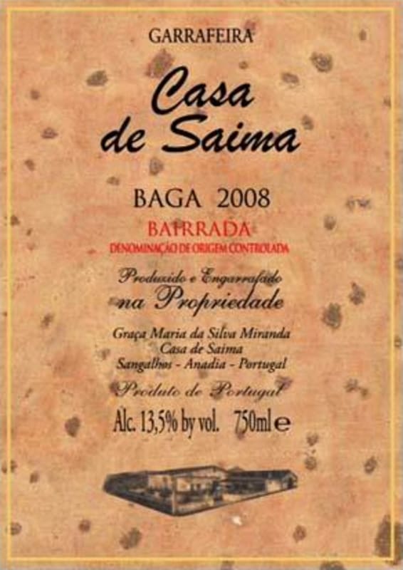 Casa de Saima Garrafeira 2008 Front Label