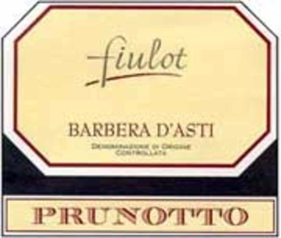 Prunotto Fiulot Barbera d'Asti 1999 Front Label