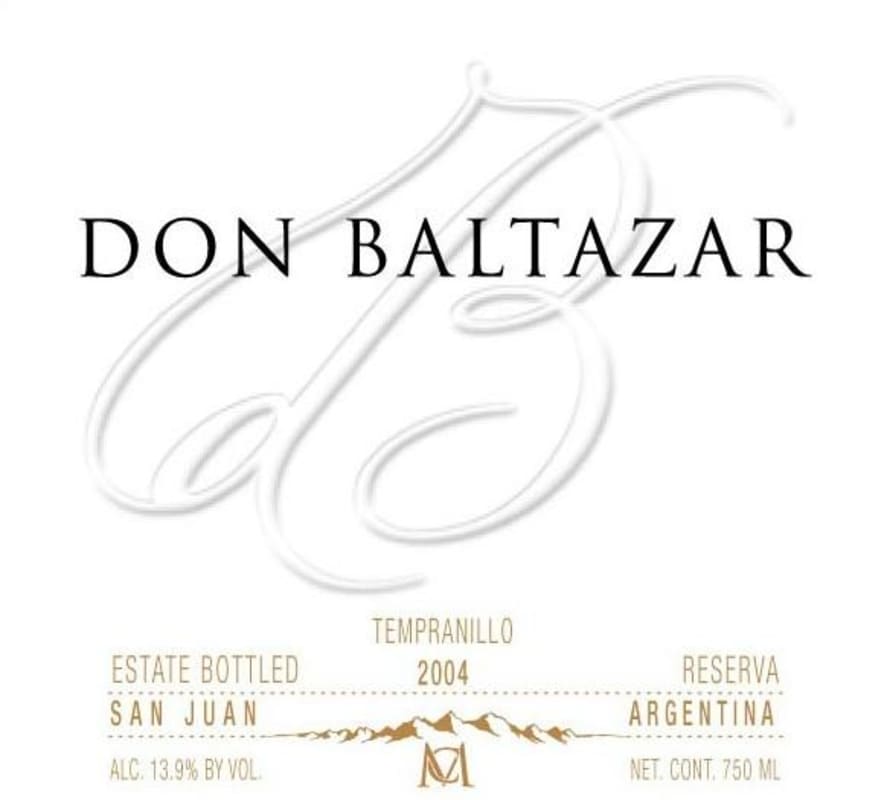 Casa Montes Bodega & Vinedos Don Baltazar Tempranillo 2004 Front Label