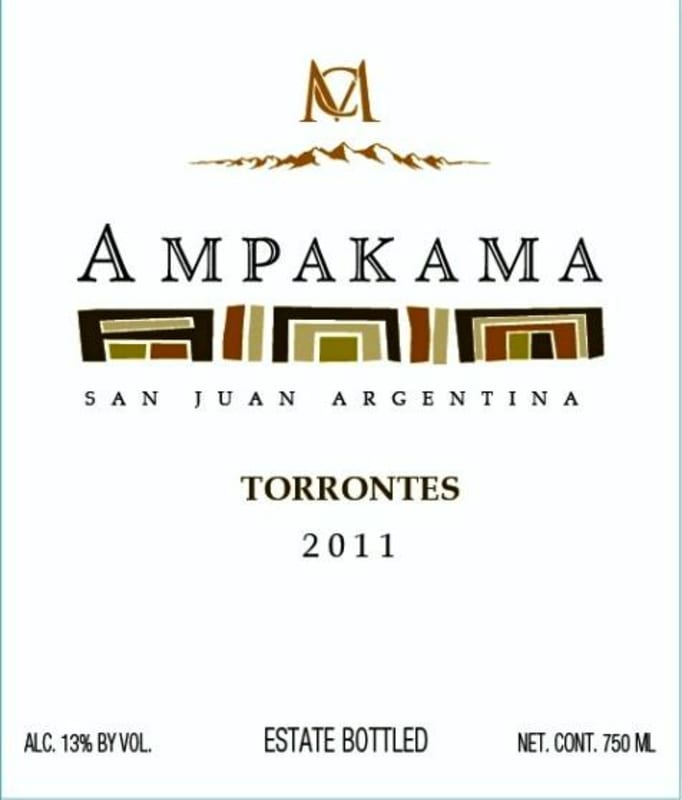 Casa Montes Bodega & Vinedos Ampakama Torrontes 2011 Front Label