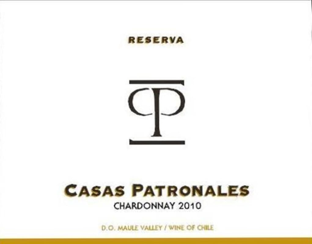 Casas Patronales Reserva Chardonnay 2010 Front Label