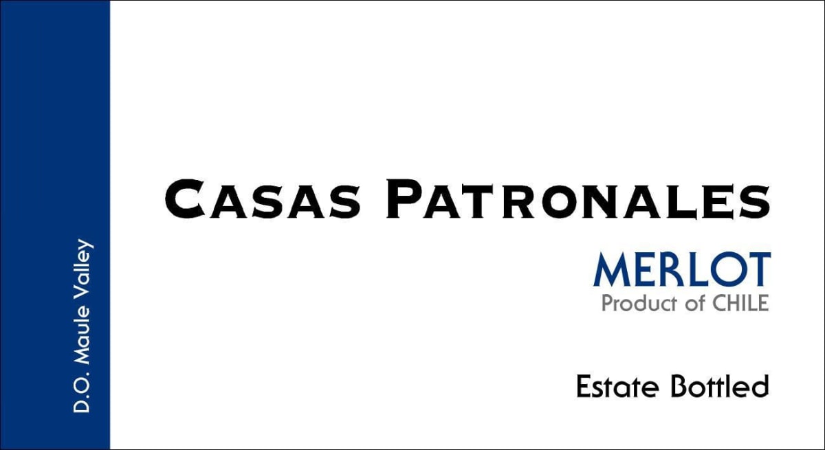 Casas Patronales Merlot 2015 Front Label
