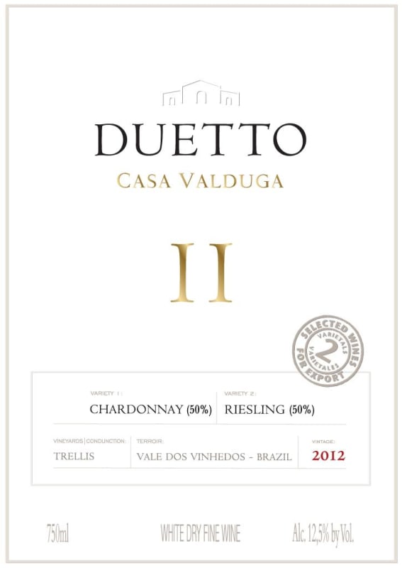 Casa Valduga Duetto Chardonnay Riesling 2012 Front Label