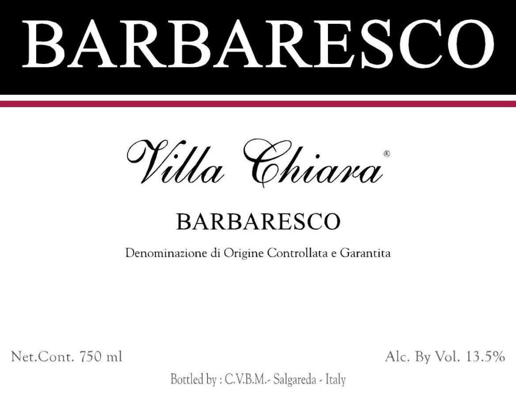 Casa Vinicola Bosco Malera srl Barbaresco Villa Chiara 2004 Front Label