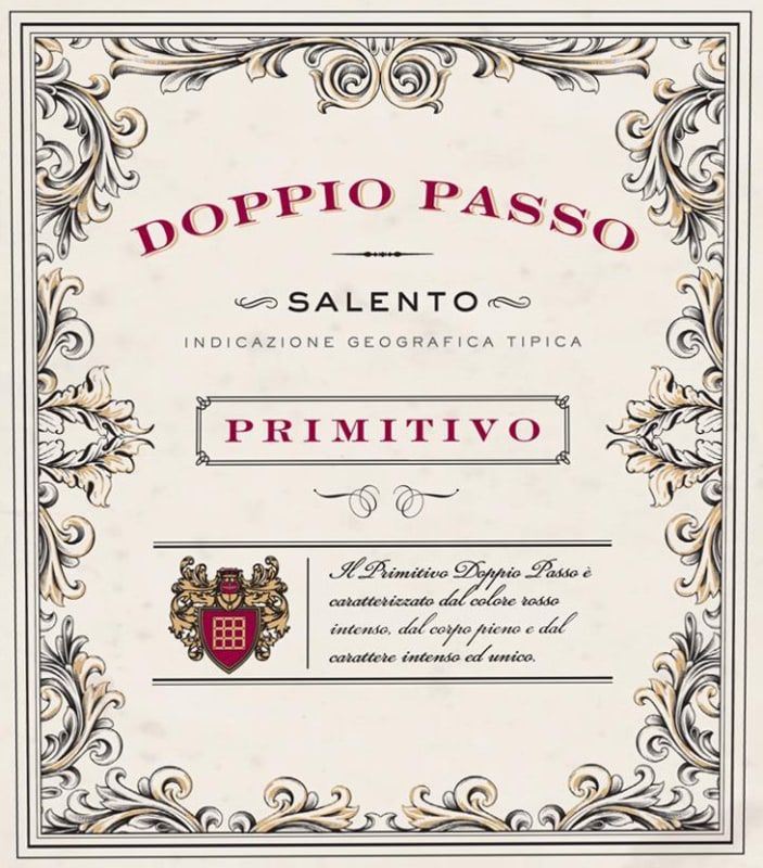Casa Vinicola Botter Salento Doppio Passo Primitivo 2015 Front Label