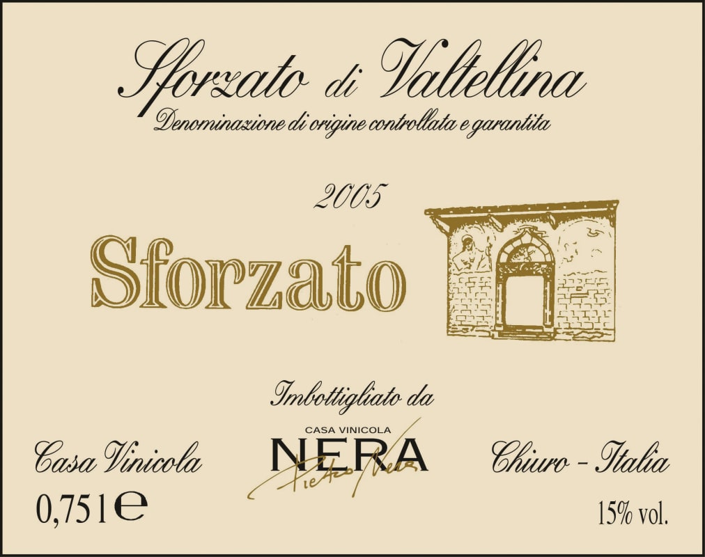 Casa Vinicola Pietro Nera Sforzato di Valtellina 2005 Front Label