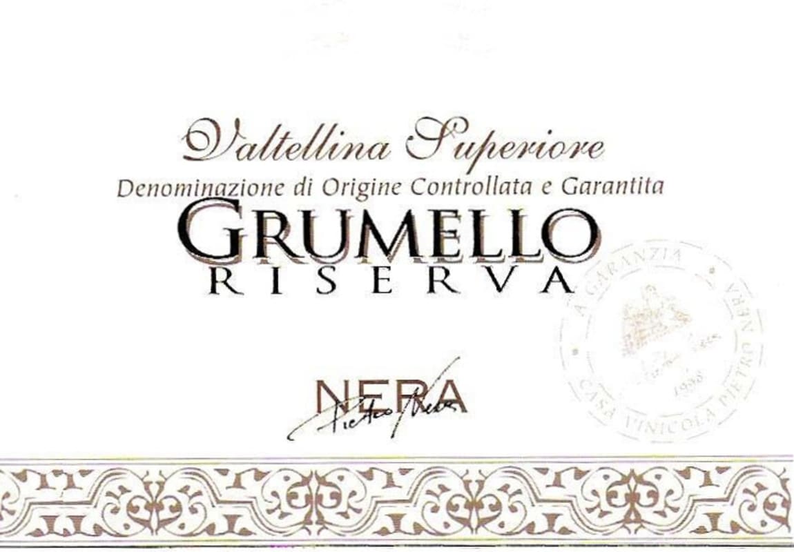 Casa Vinicola Pietro Nera Valtellina Superiore Grumello Riserva 2004 Front Label