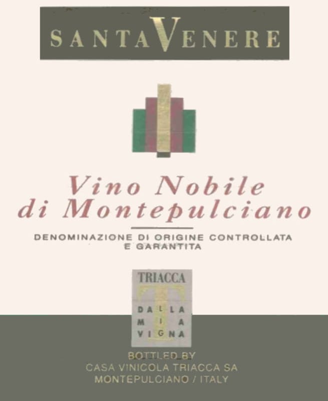 Casa Vinicola Triacca Vino Nobile di Montepulciano Santavenere 2009 Front Label