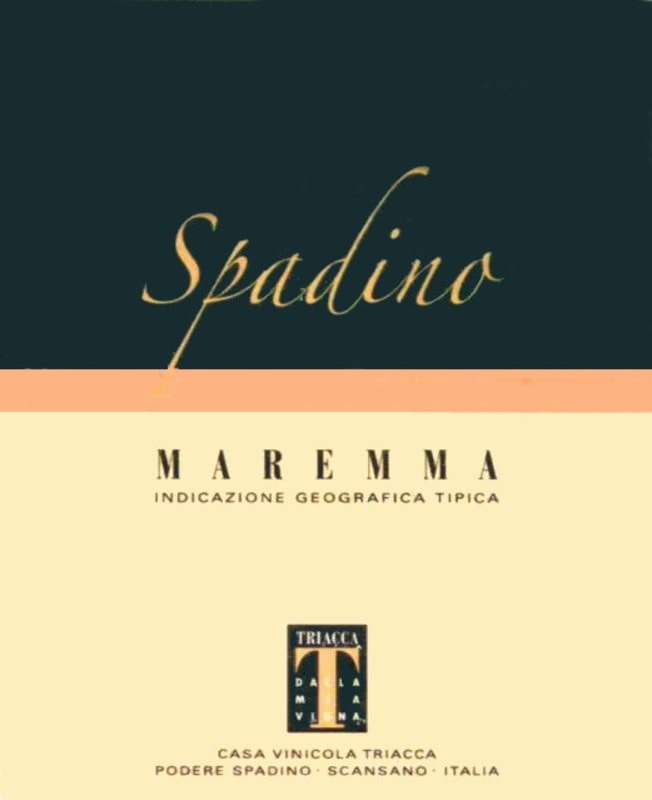 Casa Vinicola Triacca Maremma Spadino 2007 Front Label