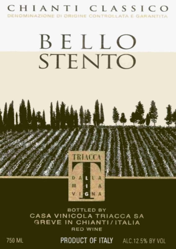 Casa Vinicola Triacca Chianti Classico Bello Stento 2006 Front Label