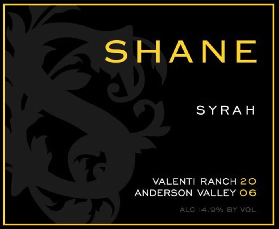 Shane Valenti Ranch Syrah 2006 Front Label