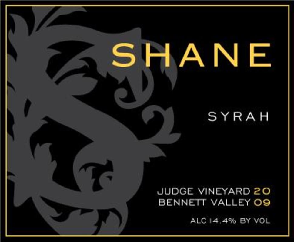 Shane Judge Vineyard Syrah 2009 Front Label