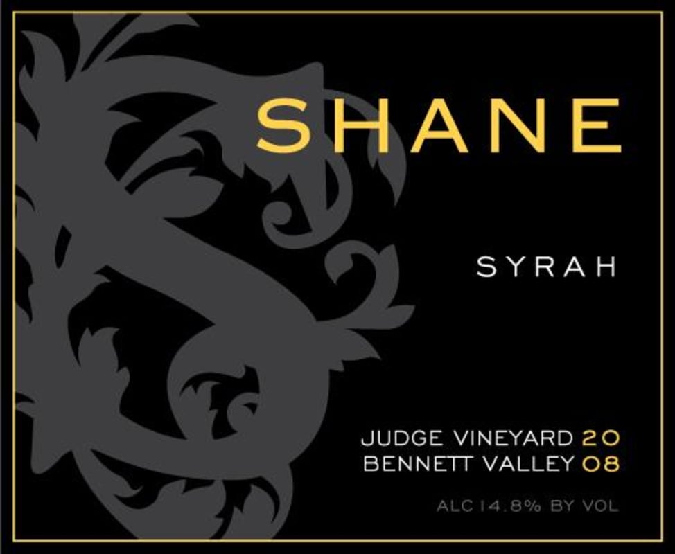 Shane Judge Vineyard Syrah 2008 Front Label