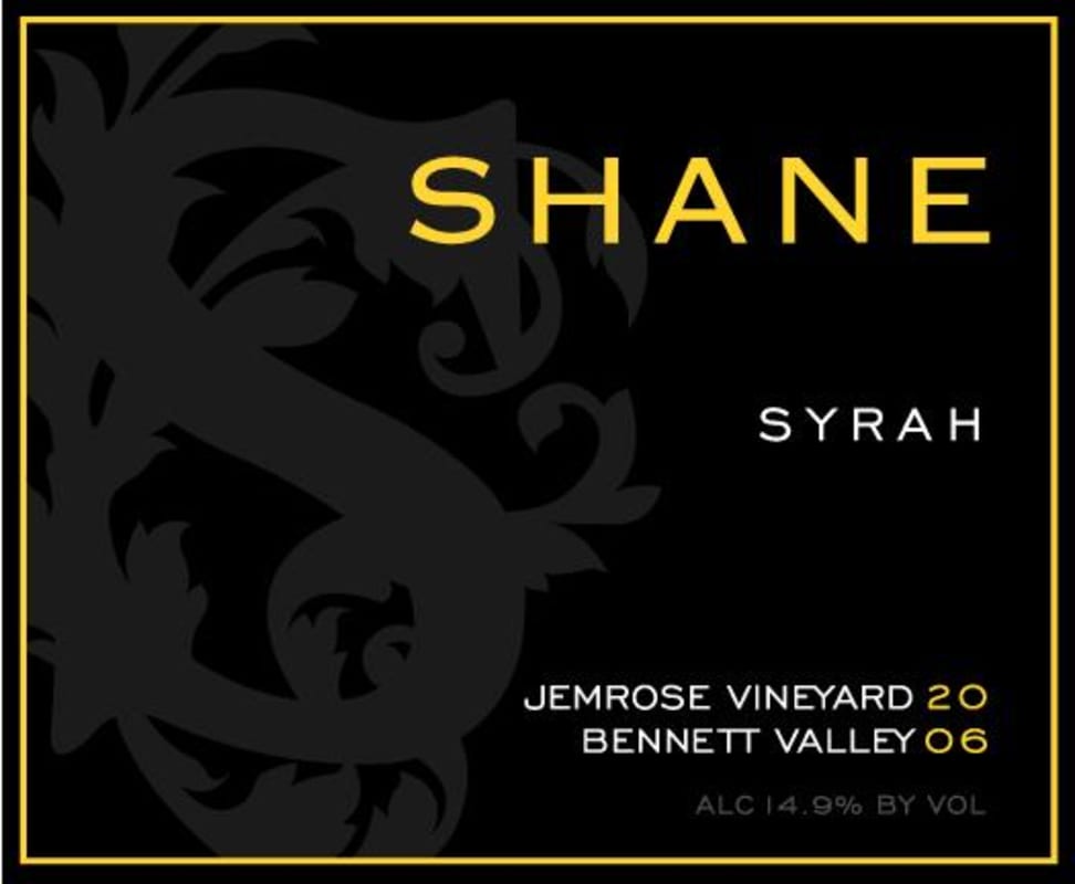 Shane Jemrose Vineyard Syrah 2006 Front Label