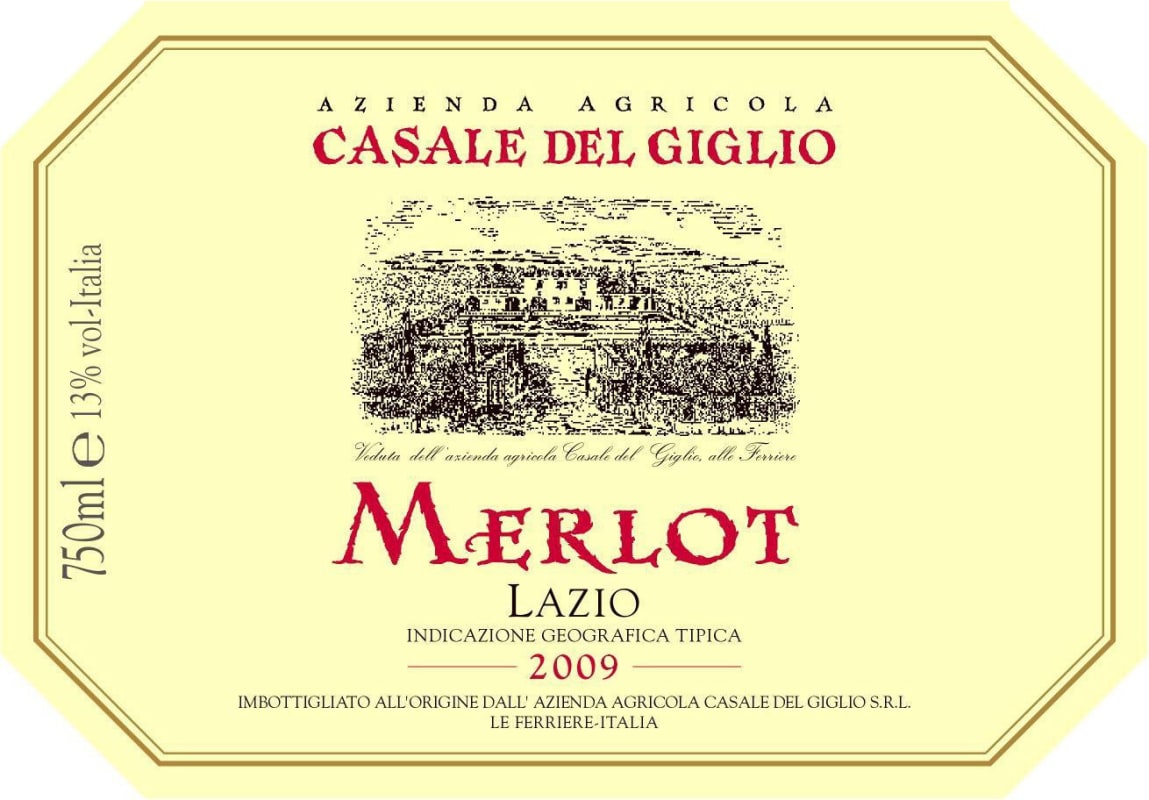 Casale del Giglio Merlot 2009 Front Label