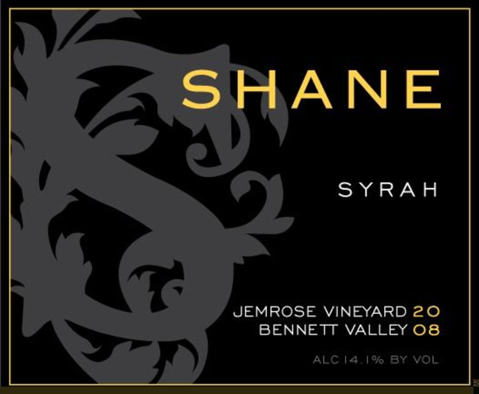 Shane Jemrose Vineyard Syrah 2008 Front Label