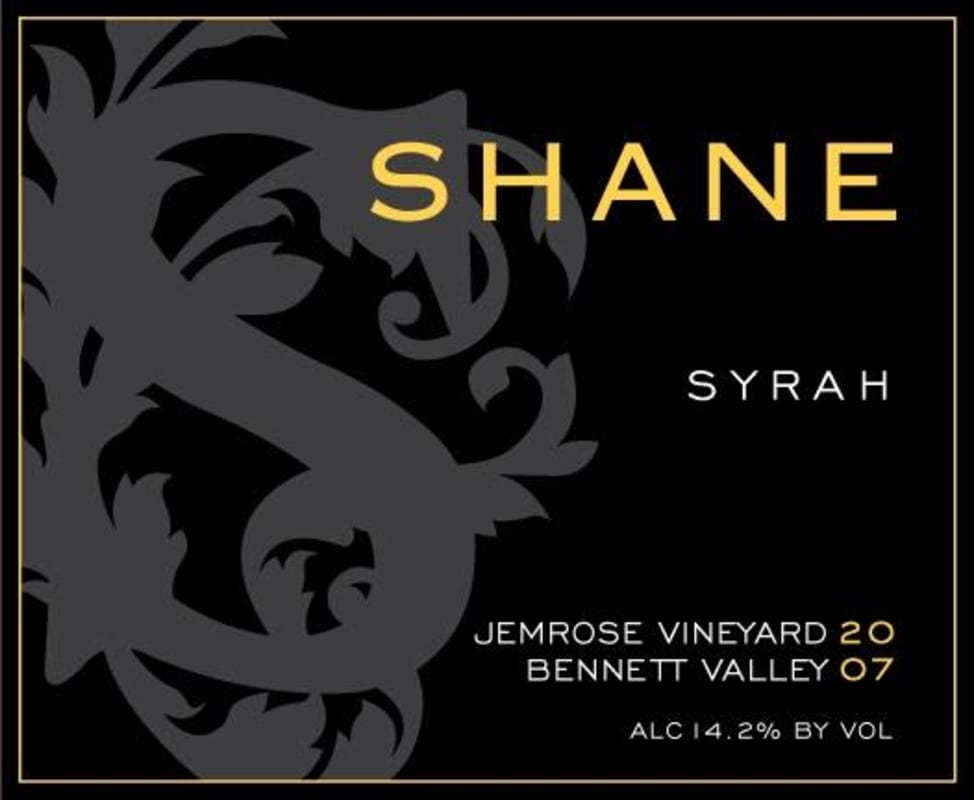 Shane Jemrose Vineyard Syrah 2007 Front Label