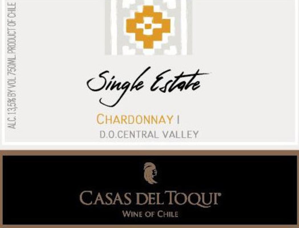 Casas del Toqui Single Estate Chardonnay 2014 Front Label