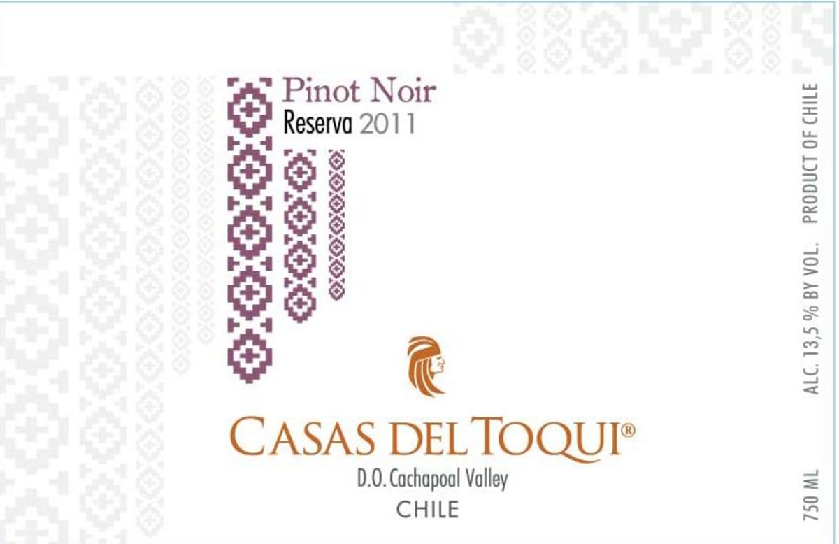Casas del Toqui Reserva Pinot Noir 2011 Front Label