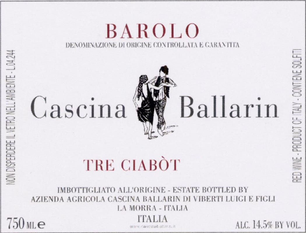 Cascina Ballarin Barolo Tre Ciabot 2006 Front Label