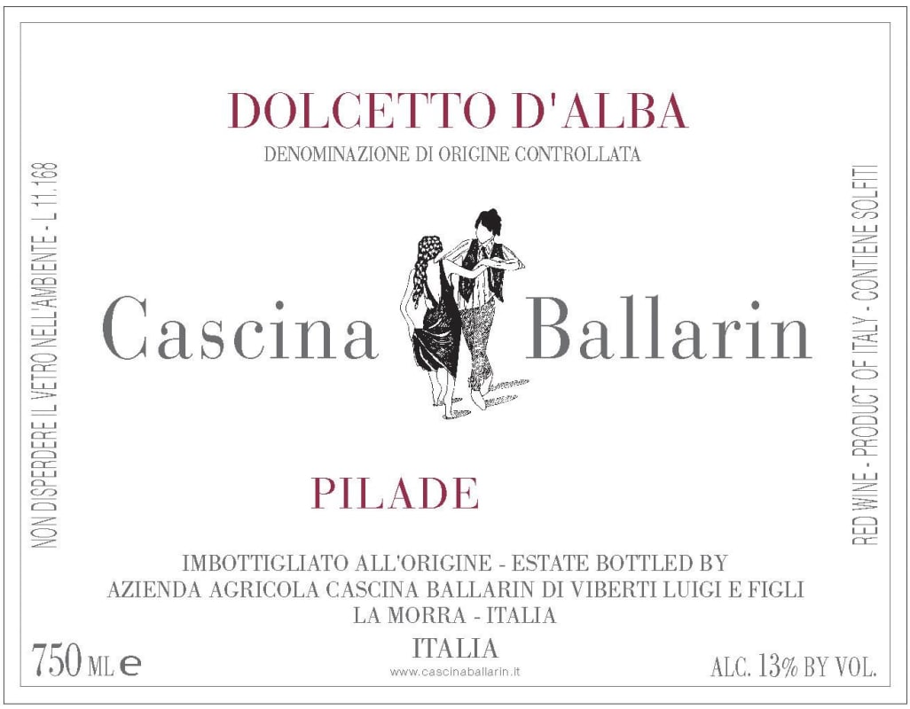 Cascina Ballarin Dolcetto d'Alba Pilade 2013 Front Label