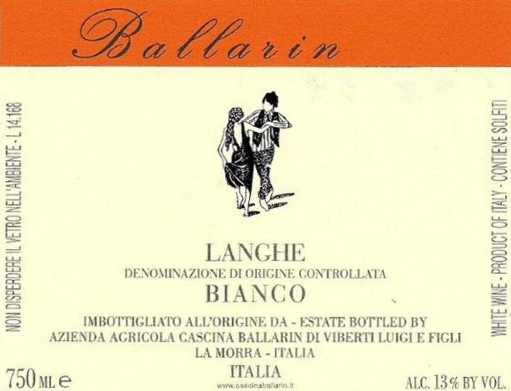 Cascina Ballarin Langhe Bianco 2014 Front Label