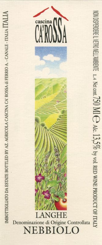 Cascina Ca'Rossa Langhe Nebbiolo 2014 Front Label