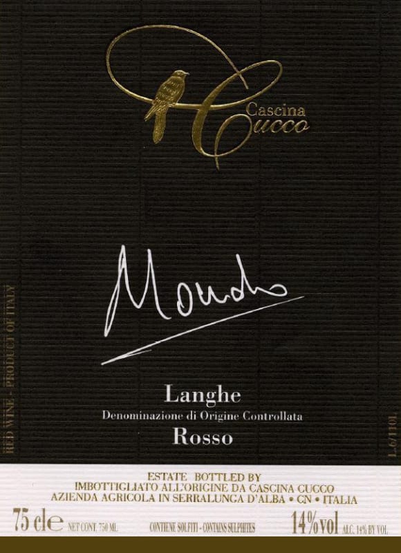 Tenuta Cucco Mondo Rosso 2013 Front Label