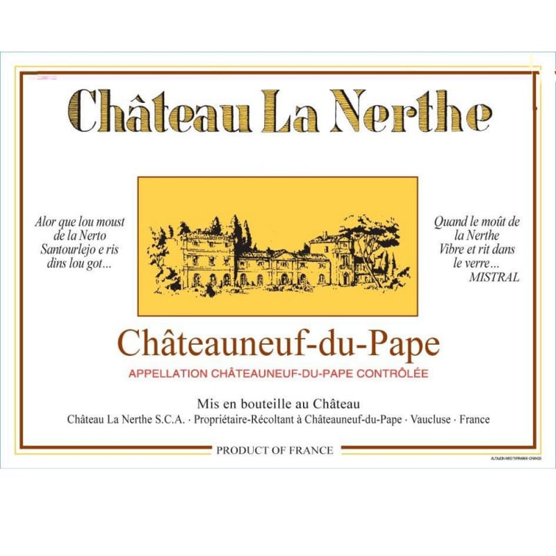 Chateau La Nerthe Chateauneuf-du-Pape Rouge 1998 Front Label