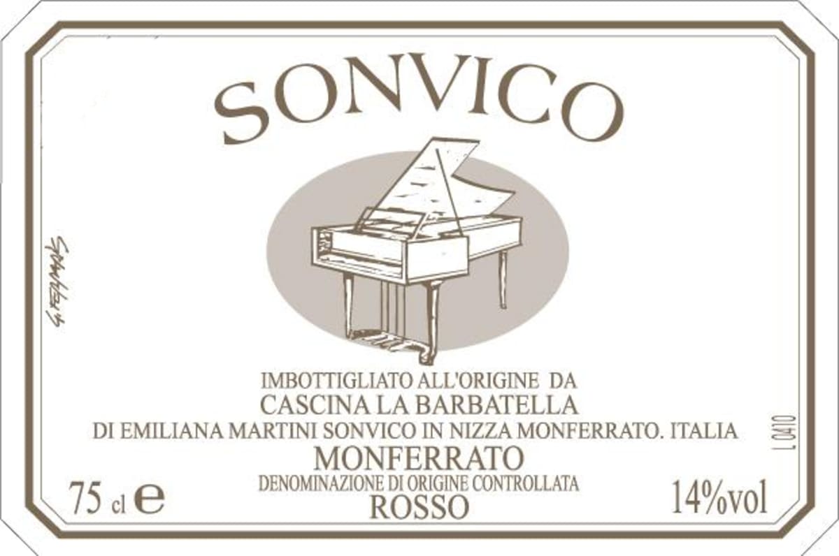 Cascina la Barbatella Monferrato Sonvico Rosso 2010 Front Label