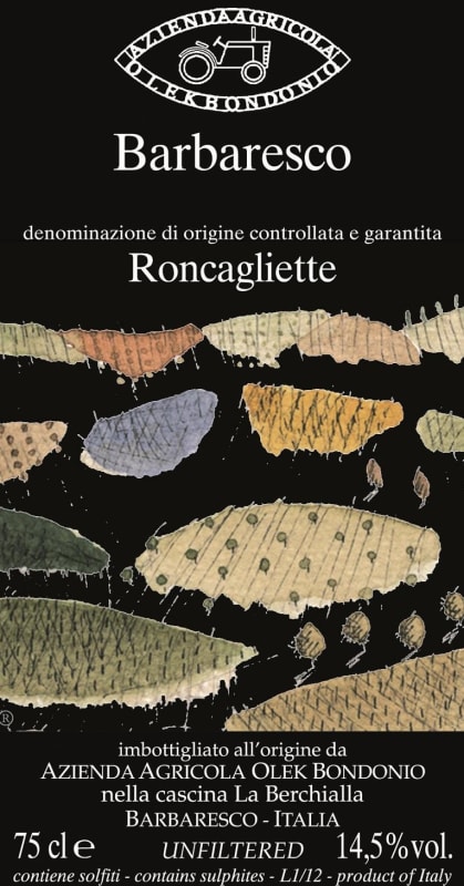 Cascina La Berchialla Barbaresco Roncagliette 2010 Front Label