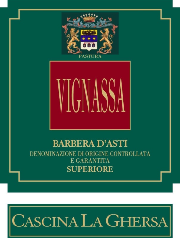 Cascina la Ghersa Barbera d'Asti Vignassa Nizza Superiore 2011 Front Label