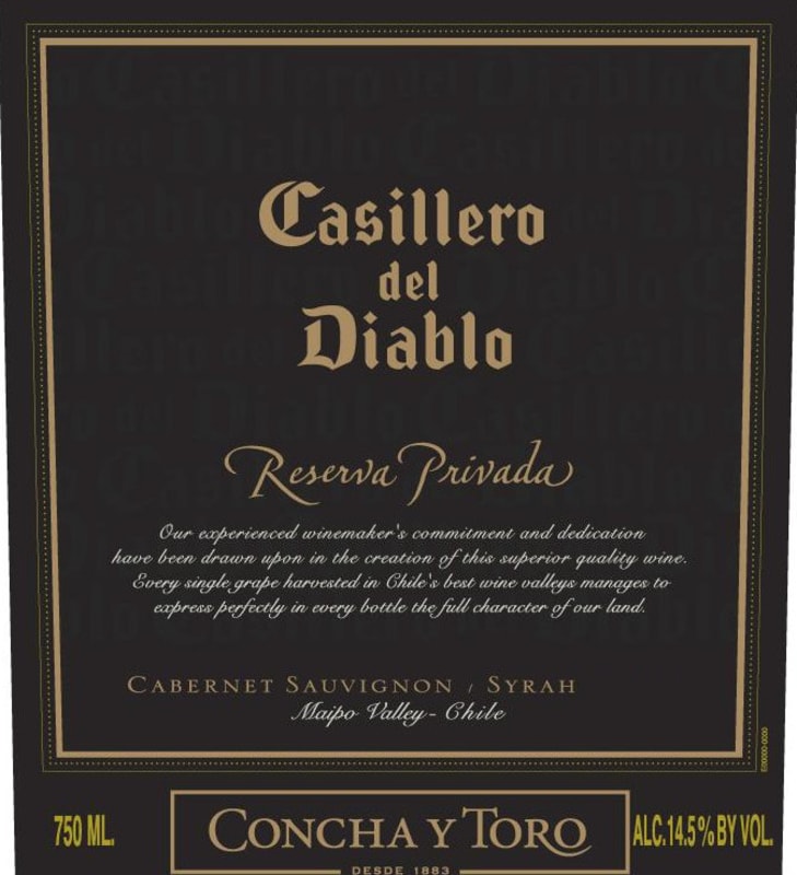 Casillero del Diablo Reserva Privada Cabernet Sauvignon - Syrah 2014 Front Label