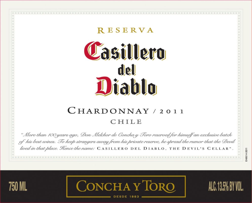 Casillero del Diablo Reserva Chardonnay 2011 Front Label